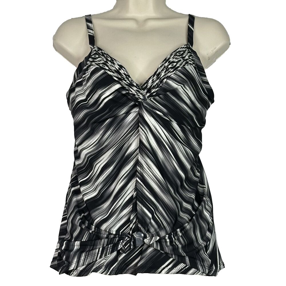 Miraclesuit Tankini Swimsuit Top Womens 10‎ Love Knot Adjustable Straps Swimwear